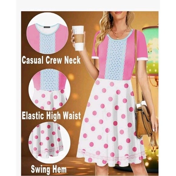 Deerose Halloween Layered Dresses Women Cosplay Party Short Sleeve Dress Large - Picture 3 of 9